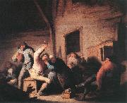 Adriaen van ostade Carousing peasants in a tavern. oil painting